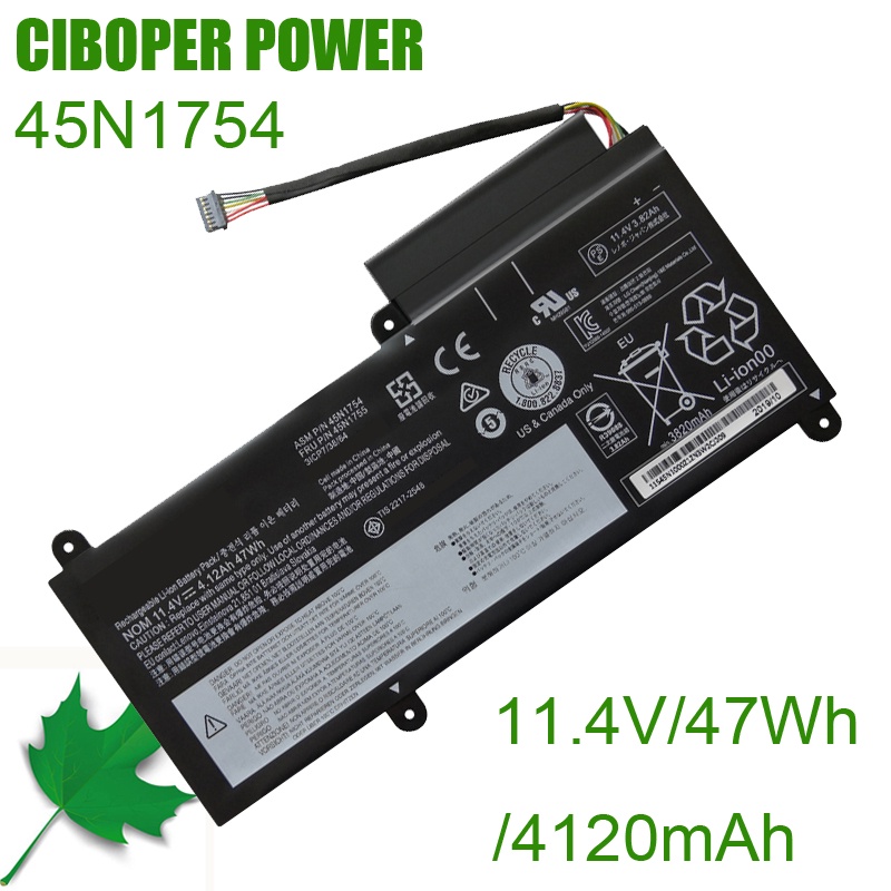 CP ของแท้แบตเตอรี่แล็ปท็อป45N1754 11.4V/47WH สำหรับ E450 E450C E460 E460C E455 E465 E465C 45N1753 45