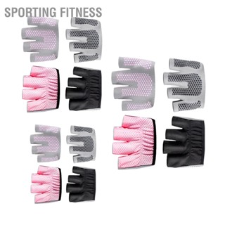  Sporting Fitness ผู้หญิงไมโครโยคะพิลาทิสถุงมือกันลื่นซิลิโคน 4 นิ้ว Minimalist ครึ่งถุงมือสำหรับออกกำลังกายออกกำลังกาย