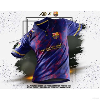 เสื้อโปโลแขนสั้น ลายทีมชาติฟุตบอล Estar Barcelon Jersey สไตล์เรโทร พลัสไซซ์