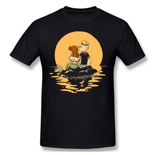 ใหม่เสื้อยืดลําลองสําหรับผู้ชายผ้าฝ้ายแขนสั้นคอกลมพิมพ์ลาย Popeye The Sailor Comic_03