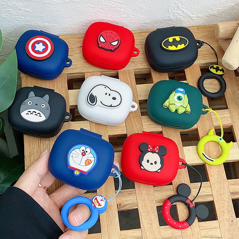 สําหรับ 1MORE คลิปหู S12 กรณีแหวนเชือกการ์ตูนตลกซิลิโคนได้ยินเชลล์กล่องไร้สายบลูทูธป้องกันได้ยินฝาคร