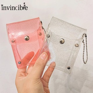 กระเป๋าใส่เหรียญเจลลี่ใส แบบพกพา / กระเป๋าใส่เหรียญ ขนาดเล็ก กันน้ํา สไตล์เกาหลี สําหรับบัตรประจําตัว, กุญแจ, เครื่องสําอาง