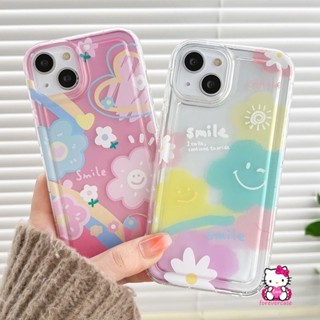 เคสโทรศัพท์มือถือ ลายดอกไม้หน้ายิ้ม สไตล์เกาหลี สําหรับ Oppo A95 A12 A16 A3s A5s A96 A76 A5 A9 A7 A53 A55 A54 A57 A17 A15 A17K A74 A16s A16K A1K A77s A77 A16E A33 A92 A31 A52 A12E A72 A35 A15s