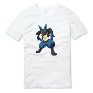 Pokemon Lucario Gaming T Shirt White Short sleeve casual breathable European style_07