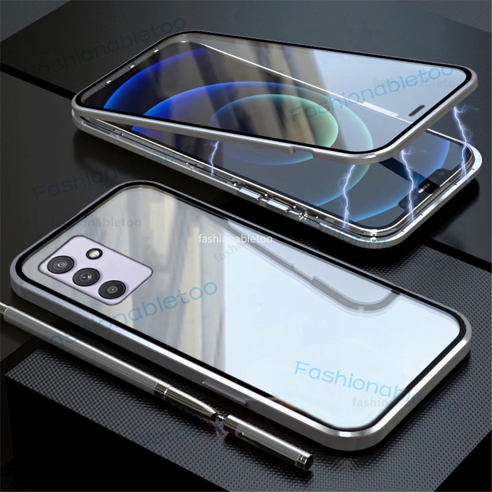 เคสโทรศัพท์มือถือกระจกนิรภัย แบบแข็ง สองด้าน กันกระแทก สําหรับ Samsung Galaxy A13 A23 A33 A14 A52 A52s A53 A54 A34 A73 4G 5G