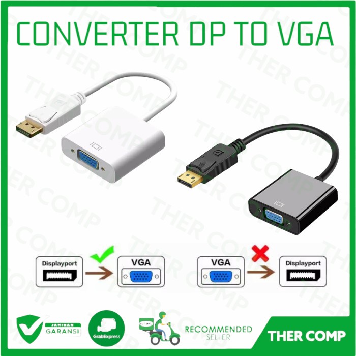 Displayport เป็น VGA / DP Male to VGA Female Converter