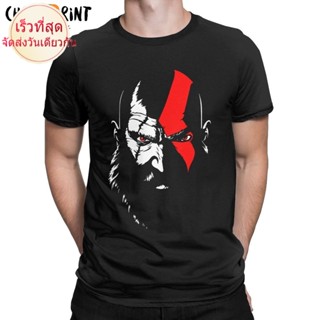 Wew23e23 Casual T-Shirt Cotton Short Sleeve Round Neck Printed The God Of War Classic Style For Men 4051_02