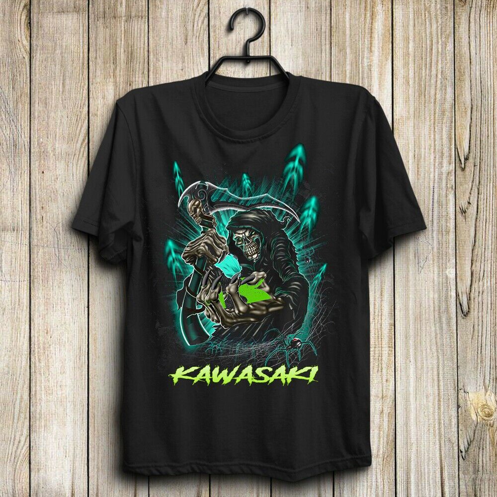 เสื้อยืดผ้าฝ้าย Kawasaki Ninja H2 Sx Zx-150Rr H2R 125 300R 400 ผู้ชายฮาโลวีน O-คอ TOP TEE