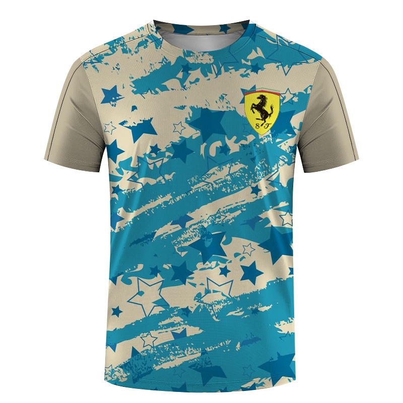 เสื้อยืด พิมพ์ลายทาง Ferrari แฟชั่นฤดูร้อน สําหรับผู้ชาย 2023