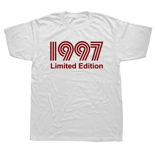 1997 Limited Edition เสื้อยืดแขนสั้น พิมพ์ลายกราฟฟิค 25th Birthday แฟชั่นฤดูร้อน สไตล์ฮิปฮอป สําหรับผู้ชาย