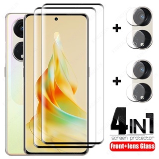 4 in 1 กระจกนิรภัยกันรอยหน้าจอ ป้องกันเลนส์กล้อง กันรอยขีดข่วน สําหรับ OPPO Reno 8T 8 Pro 5G reno8T