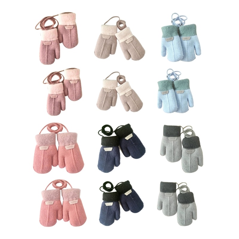 ถุงมือถัก Mittens สำหรับเด็กวัยหัดเดิน หนากันหนาว