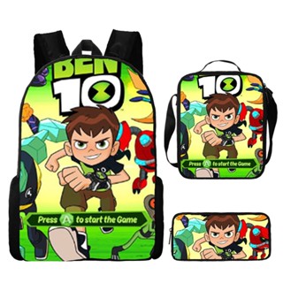 กระเป๋าเป้สะพายหลัง กระเป๋านักเรียน ใส่กล่องอาหารกลางวัน ลายการ์ตูน Ben 10 Hacker สําหรับนักเรียน