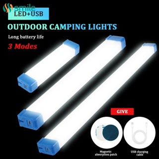 ღ Long Led Tube Night Light Rechargeable Emergency Lamp Outdoor Hangable Long Strip Emergency Light Magnetic Superbright Usb Camping Lighting