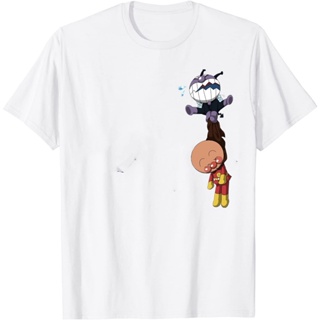 Japanese Classic Animation Anpanman Pattern Print Mens Pure Cotton Round Neck Short Sleeve T-Shirt_02