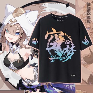 ↂ▤Anime Honkai Impact 3 Reverist Calico Pardofelis Cosplay Men Women Short Sleeve Cotton T shirt Top_02