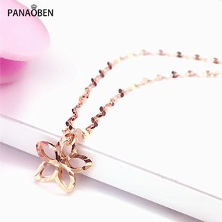 PANAOBEN♥เครื่องประดับ สร้อยคอโซ่ ชุบทอง 14K จี้ดอกไม้ สีม่วง สไตล์จีน หรูหรา สําหรับผู้หญิง 585 คริสต์มาส สร้อยคอ สร้อยคอผู้ชาย