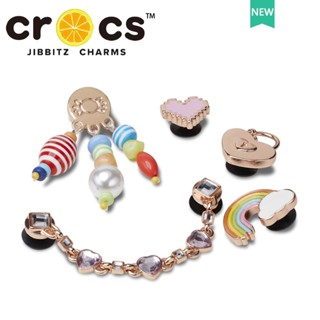 Crocs jibbitz ตัวติดรองเท้า crocs จี้โลหะ ประดับเพชร คุณภาพสูง สําหรับทําเครื่องประดับ รองเท้า