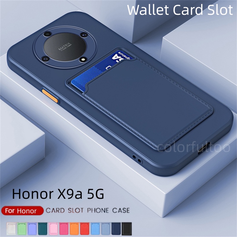 Honor X9a 5Gกระเป๋าสตางค์ช่องเสียบการ์ดเคสโทรศัพท์สําหรับHonor X9C X9b X9a X9 A X9 B HonorX9a HonorX9b 5Gซิลิโคนสแควร์เคสTPUนุ่มแฟชั่นคู่กล้องป้องกันปกหลัง