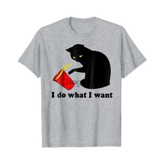 ขายดี เสื้อยืดผ้าฝ้าย พิมพ์ลายกราฟฟิค Do What I Want Black Cat Red Cup สําหรับผู้ชาย GKodcp90FJcjpl04