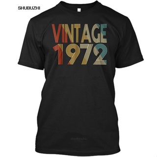 Lyzh เสื้อยืดผ้าฝ้าย พิมพ์ลาย 1972 47th Birthday Gift Idea 47 สไตล์วินเทจ แฟชั่นฤดูร้อน สําหรับผู้ชาย