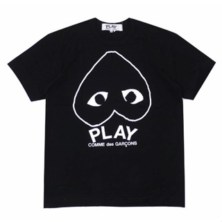 play comme des garcons CDG เสื้อยืดแขนสั้นลำลองสำหรับบุรุษและสตรีใหม่