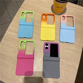 เคสแข็ง ไล่ระดับสี สําหรับ OPPO Find N2 Flip ฝาครอบโทรศัพท์ พลาสติก ป้องกัน