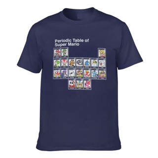 เสื้อยืด ผ้าฝ้าย พิมพ์ลาย Super Mario Brothers Nintendo Periodic สําหรับผู้ชาย_12