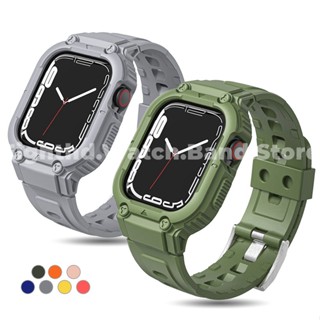 สายนาฬิกาข้อมือซิลิโคน TPU สําหรับ iWatch Series Ultra 8 7 6 SE 5 4 3 2 1 ขนาด 49 มม. 41 มม. 45 มม. 44 มม. 42 มม. 40 มม. 38 มม.