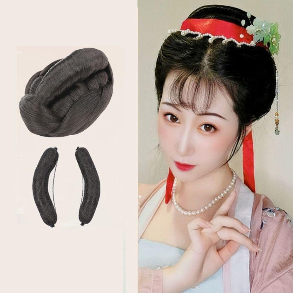 Jeremy1 วิกผมคอสเพลย์ ฮั่นฝู แบบถัก สีดํา สไตล์จีนโบราณ สําหรับถ่ายภาพ - รูปที่ 5