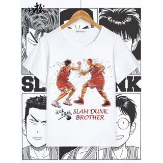 Slam Dunk Anime Boys Clothing Sakuragi Flower Road Kaede Rukawa Pure Cotton Short-Sleeved T-Shirt University_09