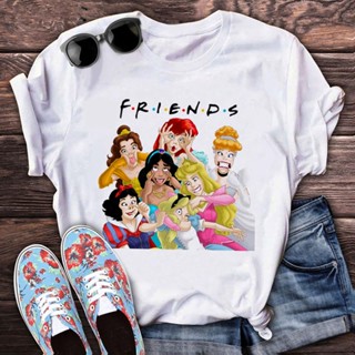 Kawaii Disney Princess Anime T Shirt Women Black Cute Cartoon Princess Fashion Friends Tshirt Female Clothes_03