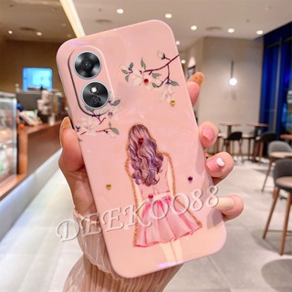 เคสโทรศัพท์มือถือ ลายการ์ตูนเด็กผู้หญิงน่ารัก สีชมพู สีม่วง สําหรับ OPPO Reno 8 8T Reno8 T A78 4G 5G 2023 OPPOA78 Reno8T