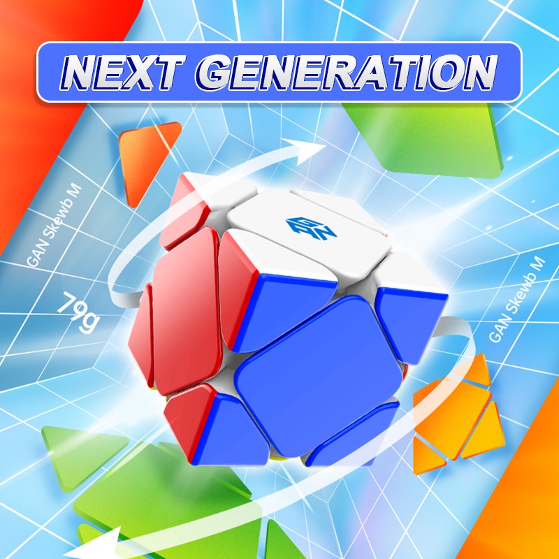 Gan Skewb M Enhanced ลูกบาศก์แม่เหล็ก 3x3 Speed Cube GAN Skewb M Magic Cube Gans Magnet Puzzle Cube Fidget Toys GAN Skew