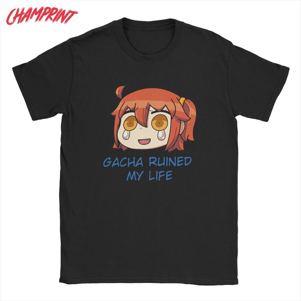 เสื้อยืดคอกลมnow【Available】Gacha Ruined My Life Fate Grand Order Men'S Women T Shirts Fgo Novelty Te
