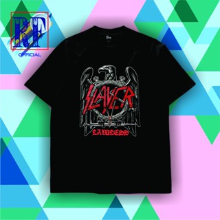 oversize T-shirt เสื้อยืด | เสื้อโอเวอร์ไซซ์ | เสื้อยืด BAND LAWLESS X SLAYER BAJU BAND TRASH METAL ROCK Collaboration I