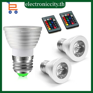 หลอดไฟสปอตไลท์ LED E27 RGB 3W AC85V-265V ขนาดเล็ก พร้อมรีโมตคอนโทรล IR