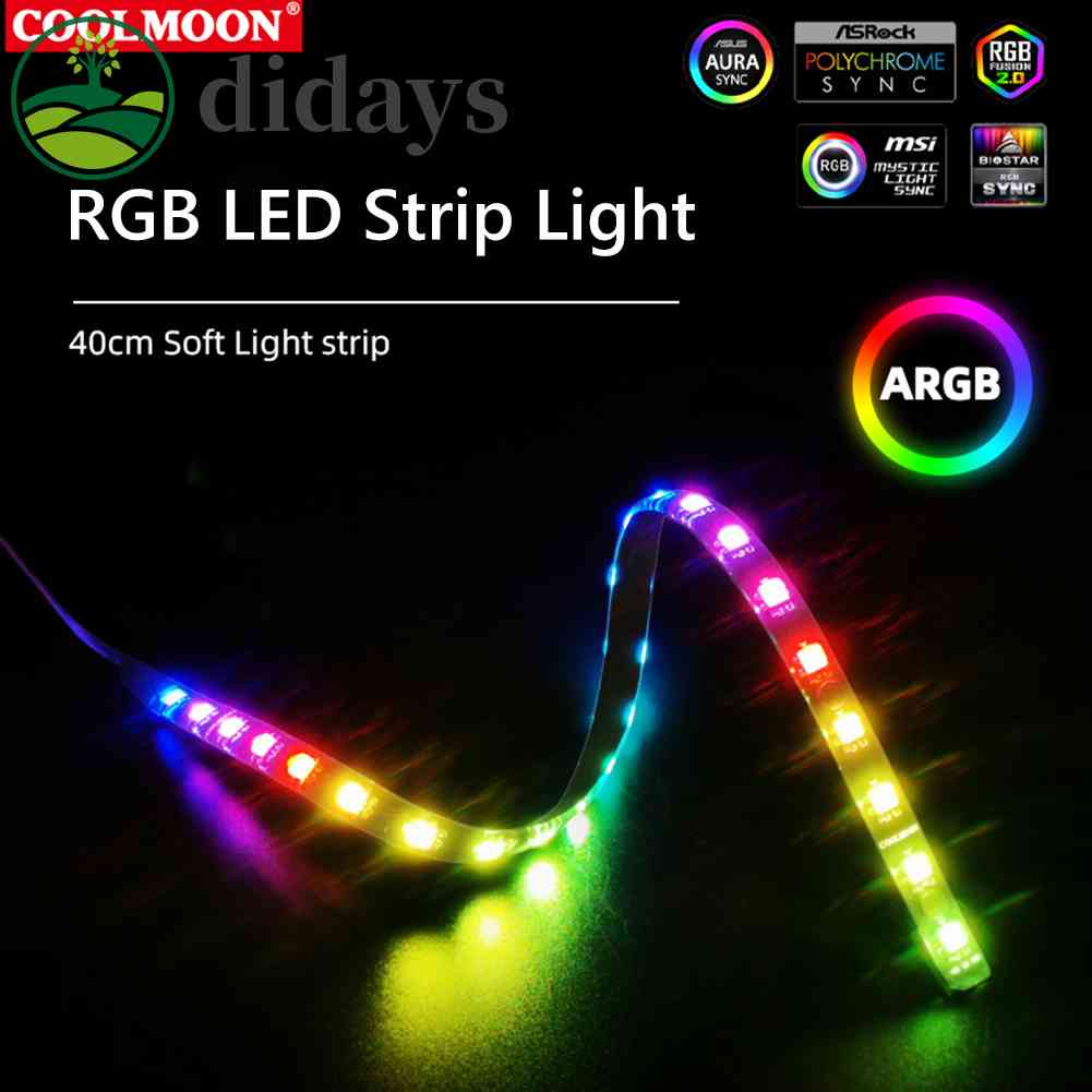 Coolmoon CM-LS40 5V ARGB PC เคสไฟ LED SATA 3PIN โคมไฟ RGB คอมพิวเตอร์