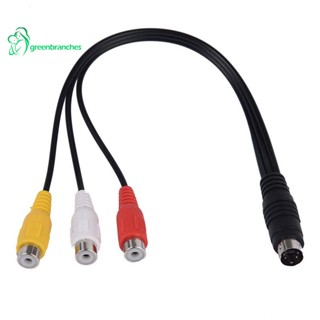 อะแดปเตอร์สายเคเบิ้ลแล็ปท็อป 4 Pin S-Video to 3 RCA Female TV