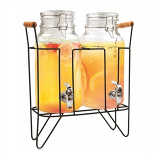 โถจ่ายน้ำคู่ 3.5 ฐานสีดำ  ลิตรBeverageDispensers withBlack Stand3.5L