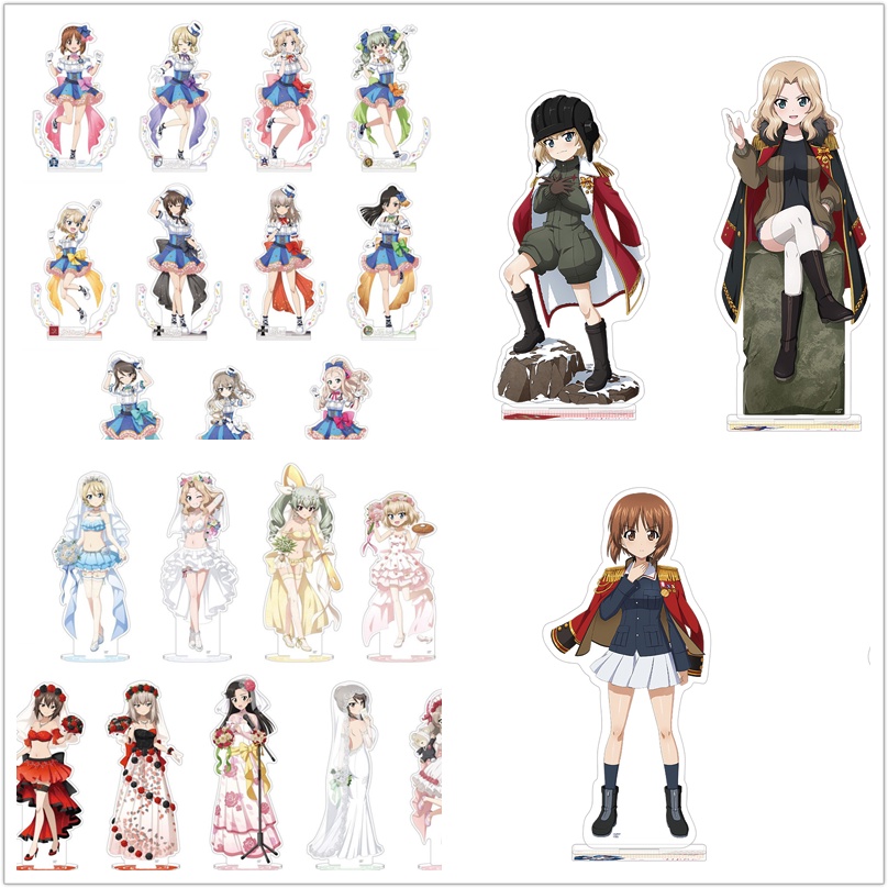 อะนิเมะ GIRLS und PANZER ขาตั้งอะคริลิคตุ๊กตา Alice Shimada Nishizumi Miho Isuzu Hana Anchovy Akiyam