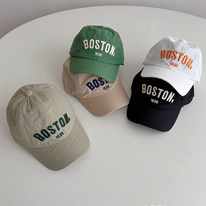 ซื้อ Boston หมวกเบสบอล ระบายอากาศ แห้งเร็ว พิมพ์ลายตัวอักษร ปรับได้ เหมาะกับฤดูใบไม้ผลิ ฤดูร้อน สําหรับเด็กผู้ชาย และเด็กผู้หญิง