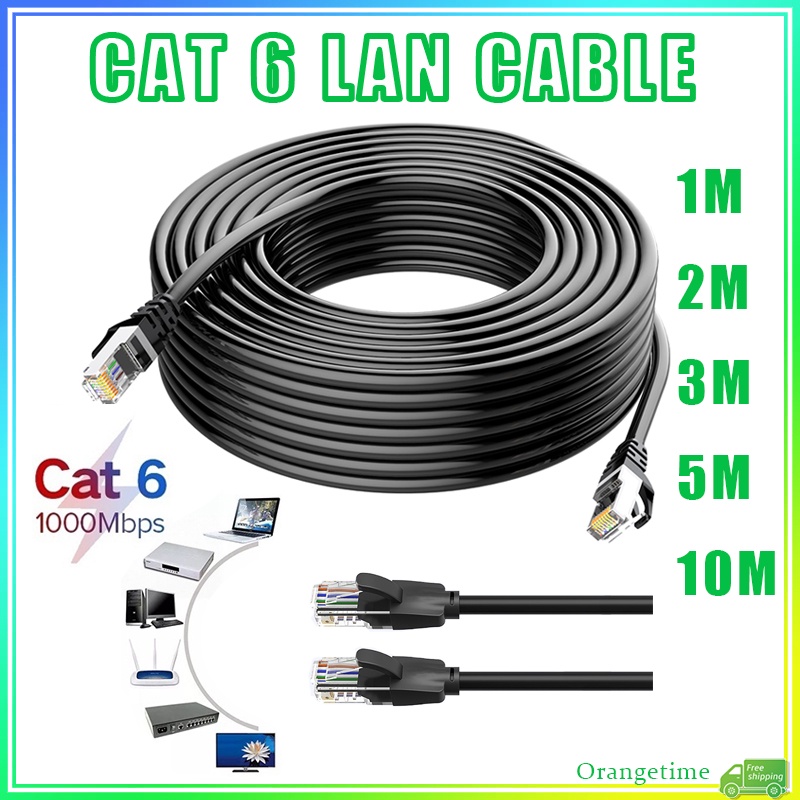 จัดส่งที่รวดเร็วCat 6 Ethernet Patch Cable Gigabit RJ45 Network Wire Lan Cable สายอินเทอร์เน็ตคอมพิวเตอร์ PC Laptop Router