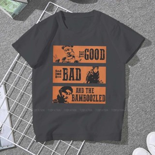 2023เสื้อยืดผ้าฝ้าย พร้อมส่ง เสื้อยืดแขนสั้นลําลอง พิมพ์ลาย The Good The Bad And The Bambooz S X Legends Game ขนาดใหญ่ ห