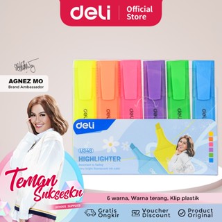 [Deli X AGNEZ MO] ปากกาไฮไลท์ 6 สี CU348