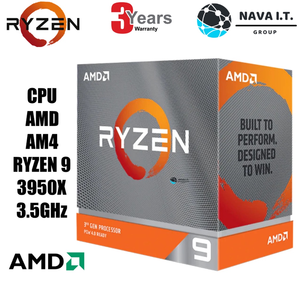 ⚡️กรุงเทพฯด่วน1ชั่วโมง⚡️ AMD CPU (ซีพียู) AM4 RYZEN 9 3950X 3.5GHZ WARRANTY 3 ปี
