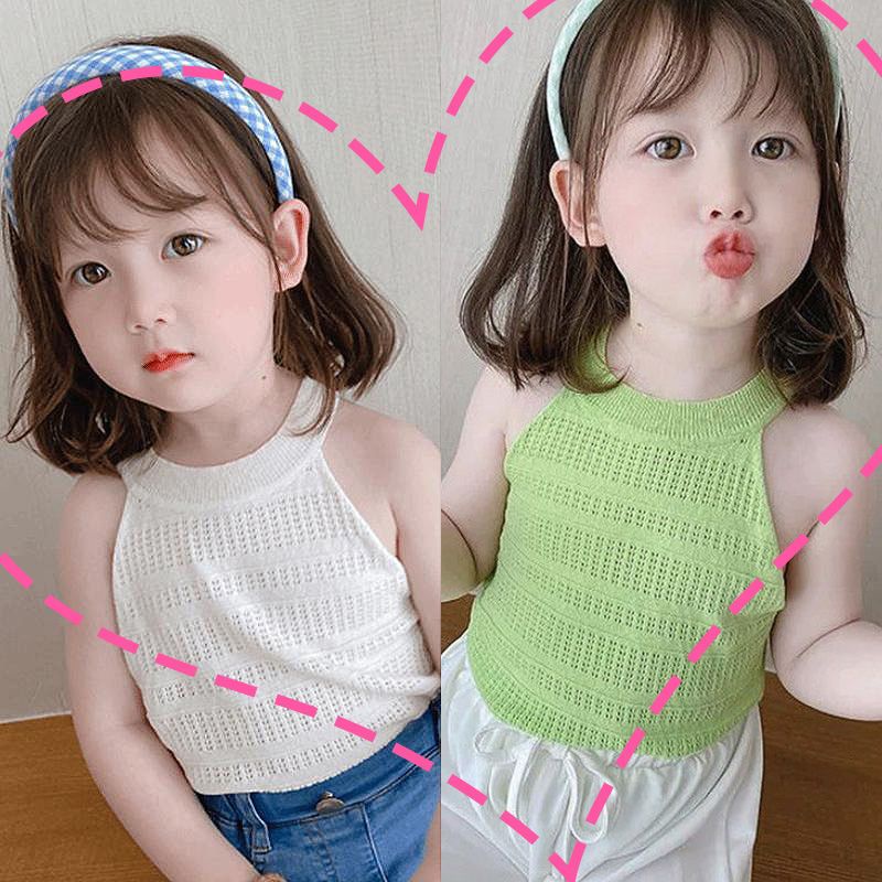 เสื้อสายเดี่ยวแขนกุด ผ้าเรยอน น่ารัก สําหรับเด็กผู้หญิง 2023