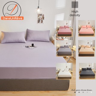 Dansunreve ผ้าปูที่นอนธรรมดา เป็นมิตรกับผิว นุ่ม ระบายอากาศ สีขาว / ดํา / ชมพู ควีนไซซ์ คิง ปลอกหมอน สําหรับห้องนอน 5ฟุต 360 องศา