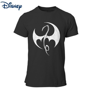 เสื้อยืดคอกลม แขนสั้น ผ้าฝ้ายแท้ พิมพ์ลาย Disney Marvel Iron Fist Icon ตลก พลัสไซซ์ สําหรับผู้ชาย_04