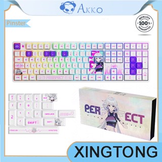 Akko 5108B Xingtong คีย์บอร์ดไร้สาย มีไฟแบ็คไลท์ RGB ลายการ์ตูน